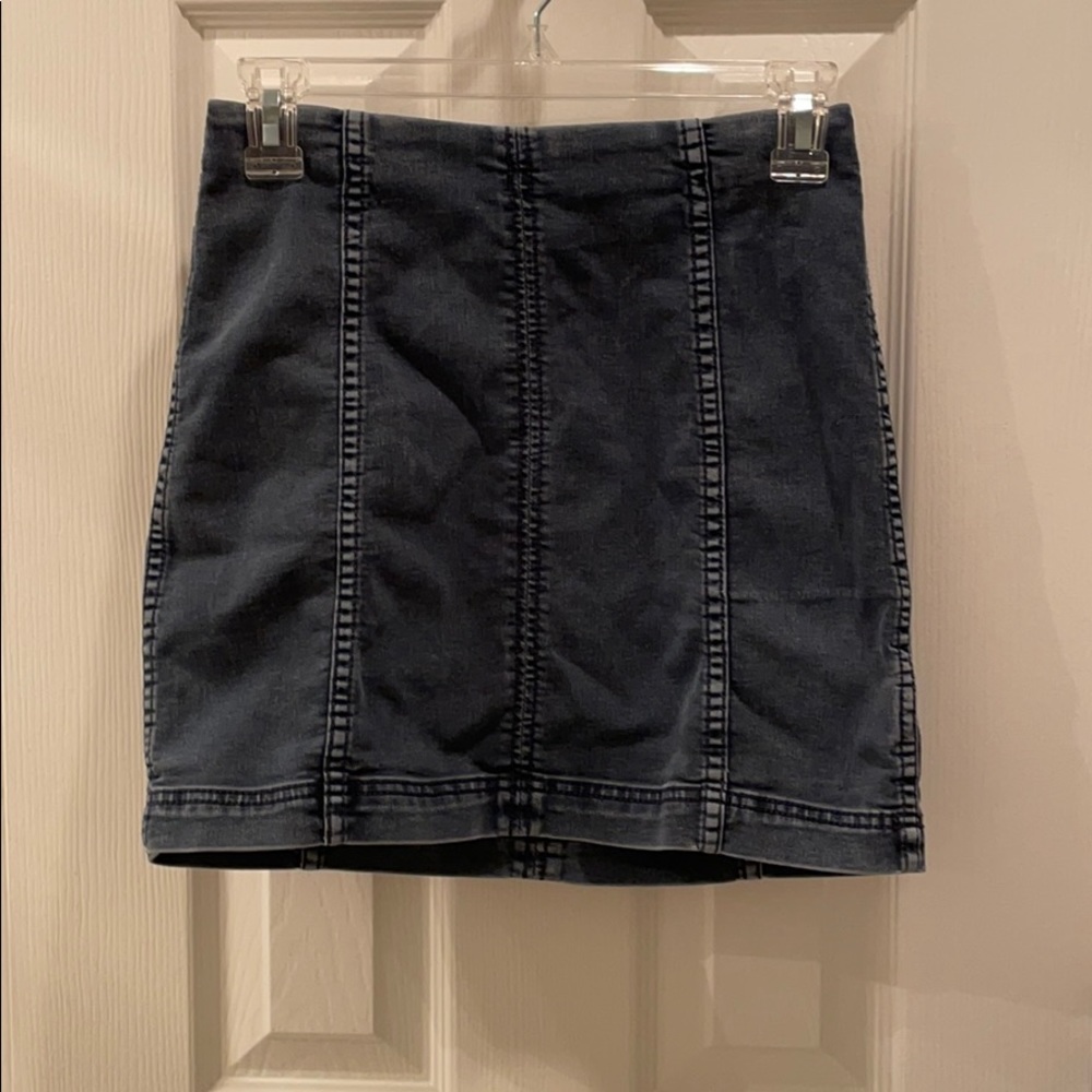 Gray denim skirt